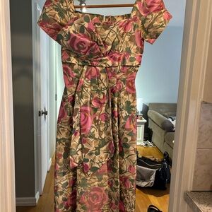 Floral Pink and Green Dress
